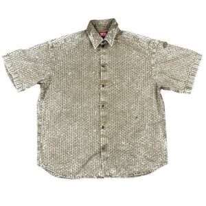 Diesel - S-Lazer Perforated Short Sleeve Shirt in Beige & Cream
